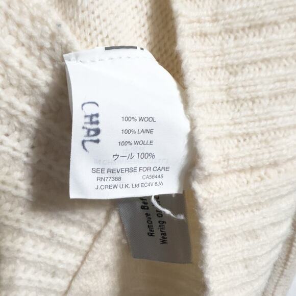 J.Crew Sweater Small New England Mock Neck Wool Tunic Sweater Ivory Cream - Picture 8 of 11